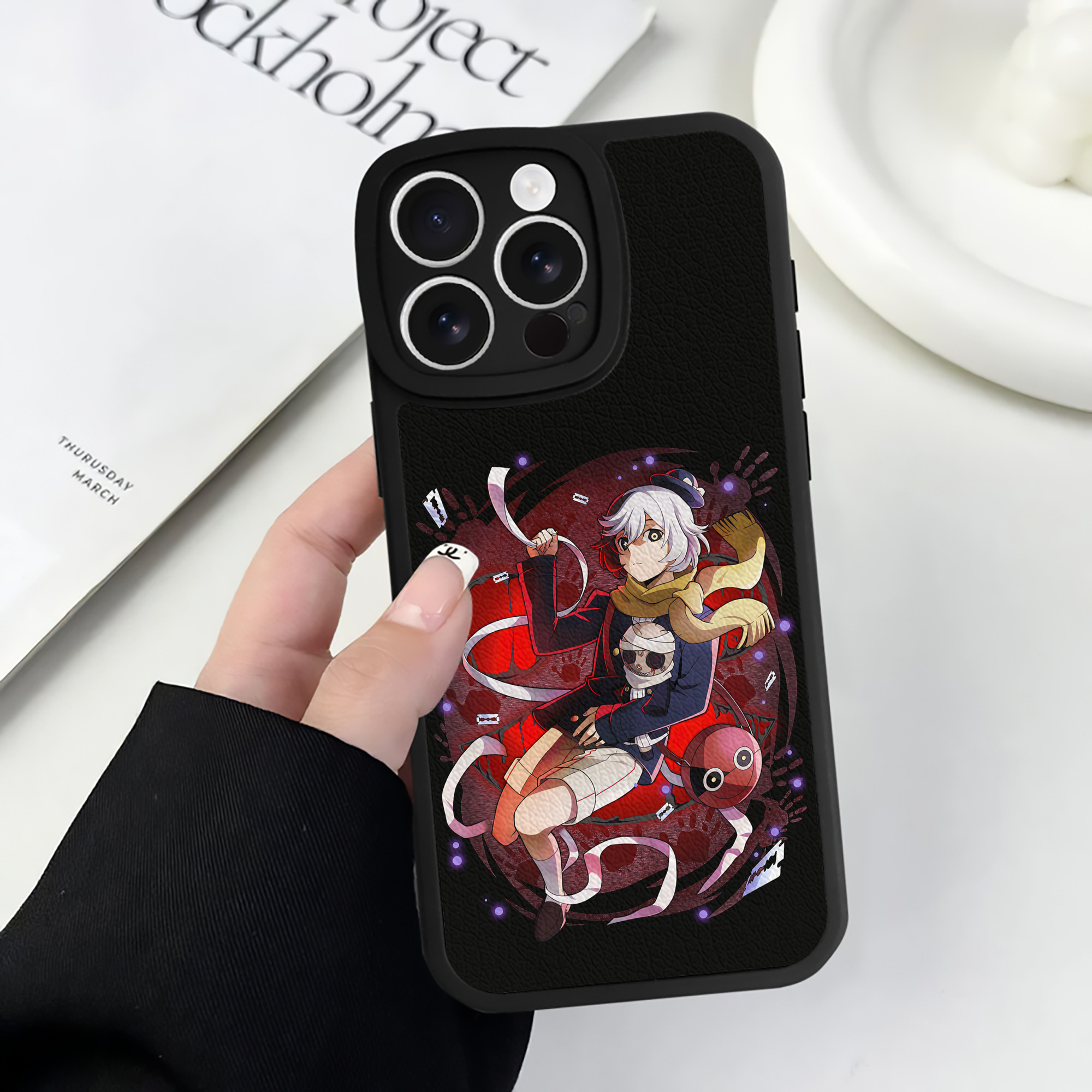 （画像用） 文豪ストレイドッグス Bungo Stray Dogs 【iPhone 16シリーズ対応】シリコンスマホケース（レザー調） 材質：シリコン